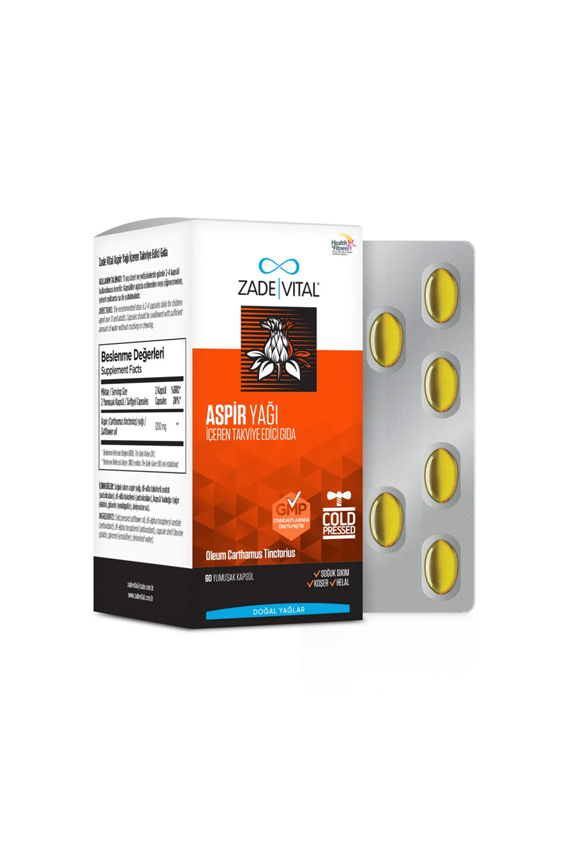 کپسول روغن گلرنگ Zade Vital – بسته 60 عددی