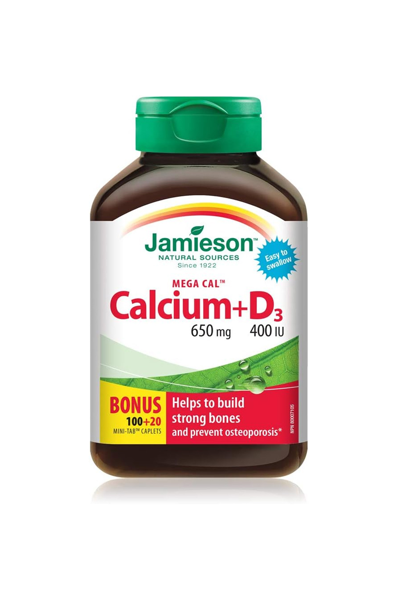 قرص کلسیم و ویتامین D3 برند Jamieson - بسته 120 عددی