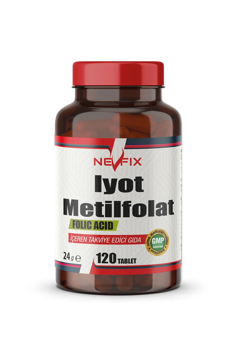 قرص ید،متیل فولات و فولیک اسید Nevfix - بسته 120 عددی
