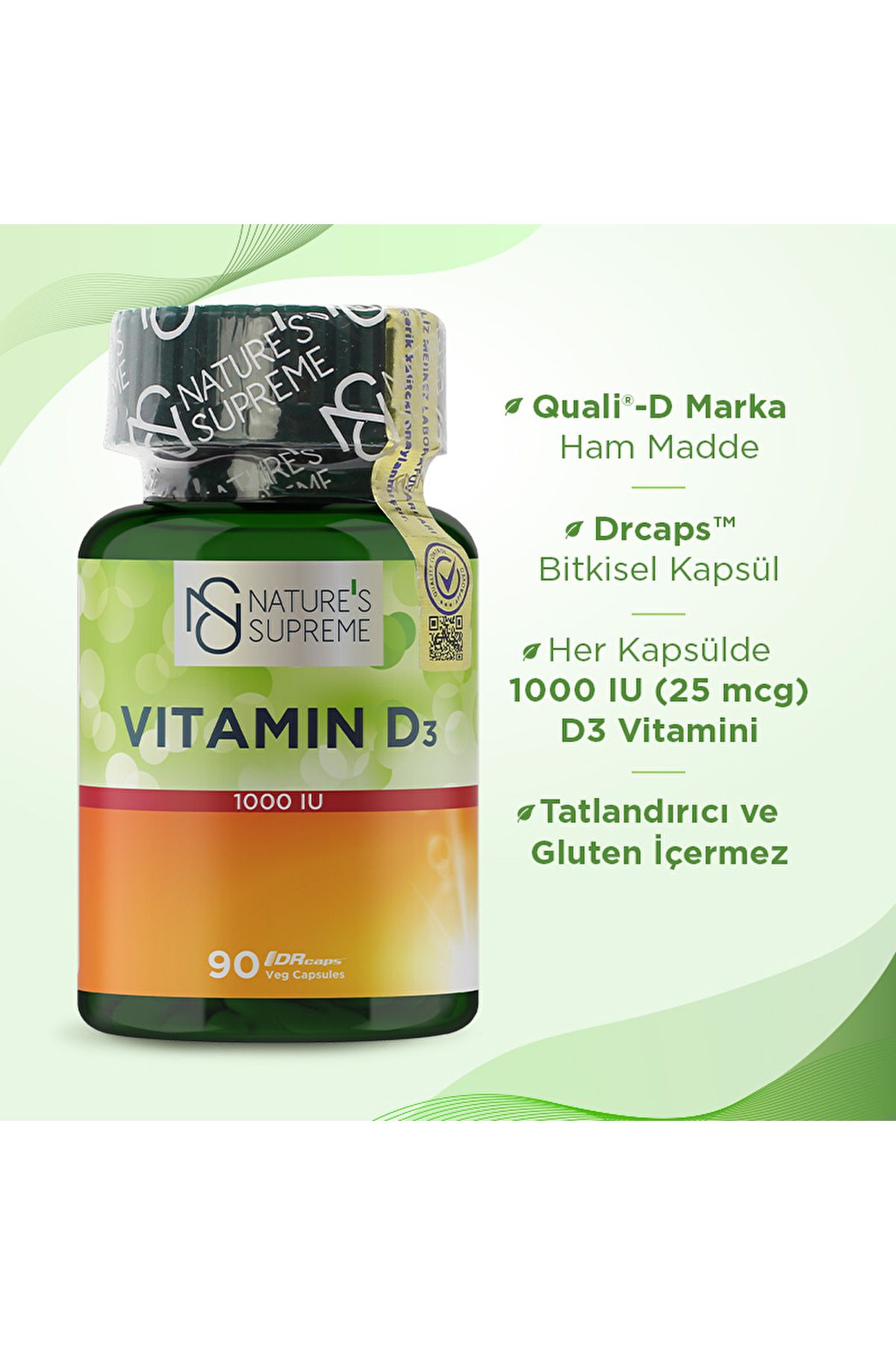 کپسول ویتامین D3 هزار Natures Supreme - بسته ۹۰ عددی