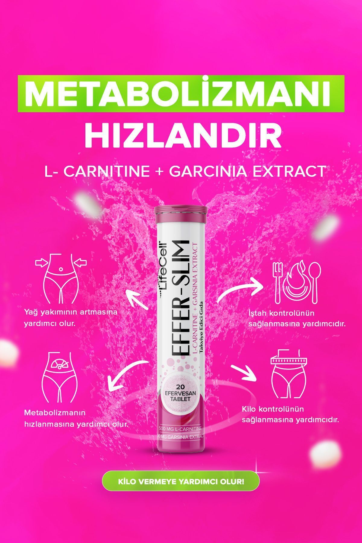 قرص جوشان ال کارنیتین Lifecell - بسته ۲۰ عددی
