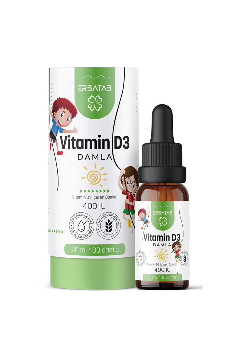 قطره ویتامین D3 کودکان برند Erbatab - حجم 20 ml