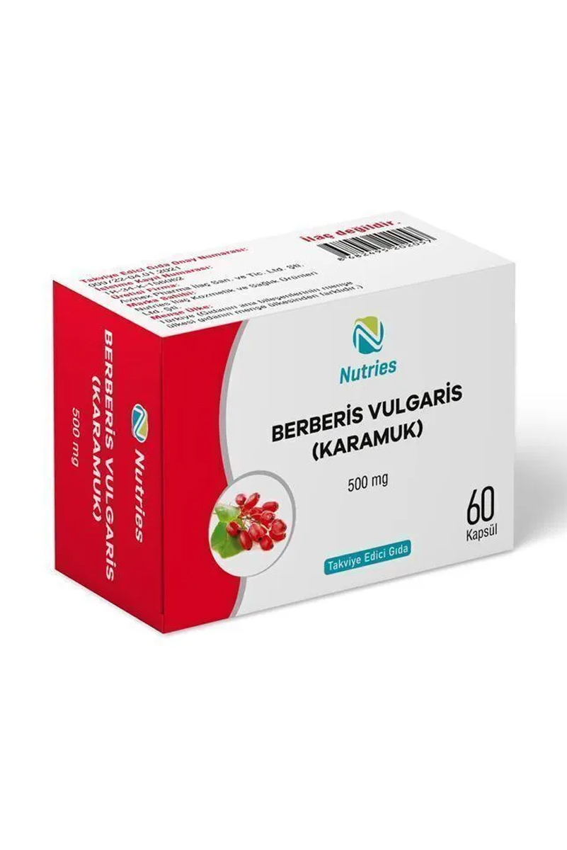 کپسول بربرین ۵۰۰ میلی گرم Nutries -  بسته ۶۰ عددی
