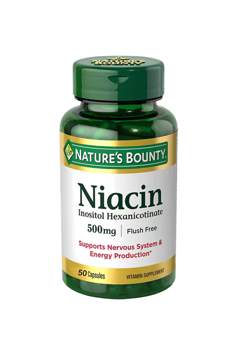 کپسول نیاسین ۵۰۰ میلی گرم nature's Bounty - بسته ۵۰ عددی