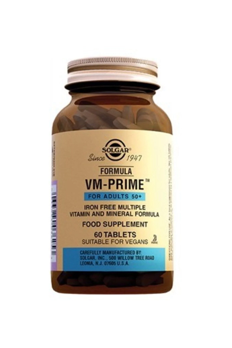 قرص مولتی ویتامین Vm Prime مناسب +50 سال سولگار - بسته 60 عددی