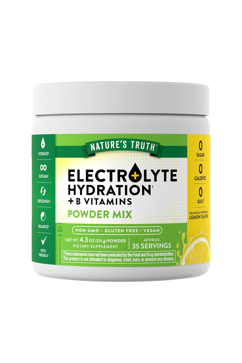 پودر الکترولیت حاوی ویتامین B برند Nature’s Truth – حجم ۱۲۱ گرم