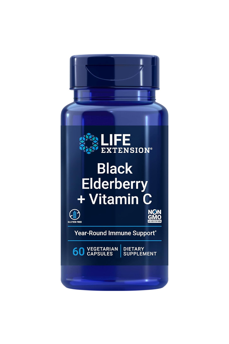 کپسول بلک الدر‌بری و ویتامین C برند Life Extension - بسته ۶۰ عددی
