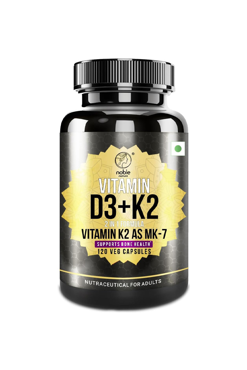 کپسول گیاهیD3 و K2 برند Noble Nature - بسته ۱۲۰ عددی