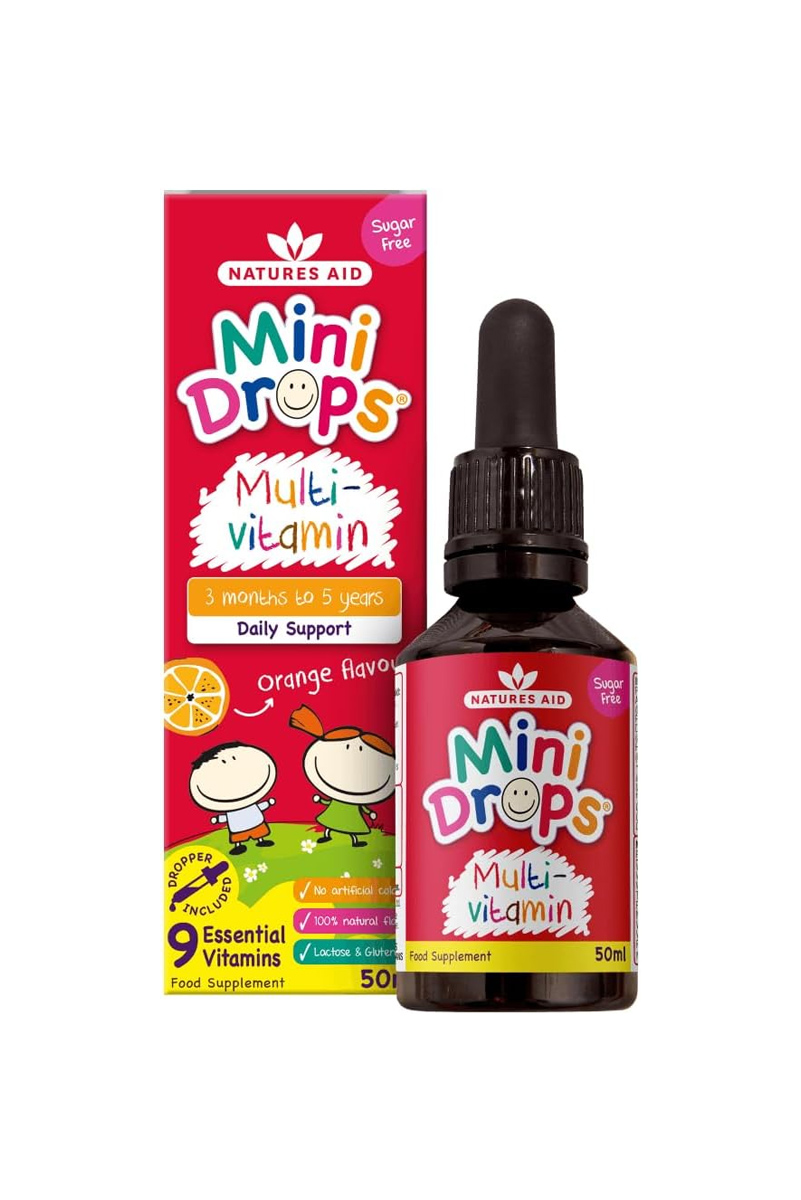 قطره مولتی‌ ویتامین کودکان 3 ماه تا ۵ سال Natures Aid - حجم ۵۰ میلی لیتر