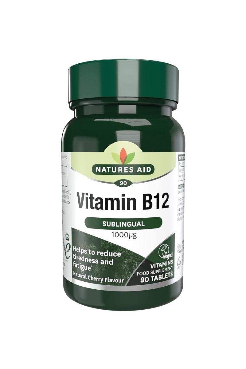 قرص زیرزبانی ویتامین B12 مقدار ۱۰۰۰ میکروگرم Natures Aid - بسته 90 عددی