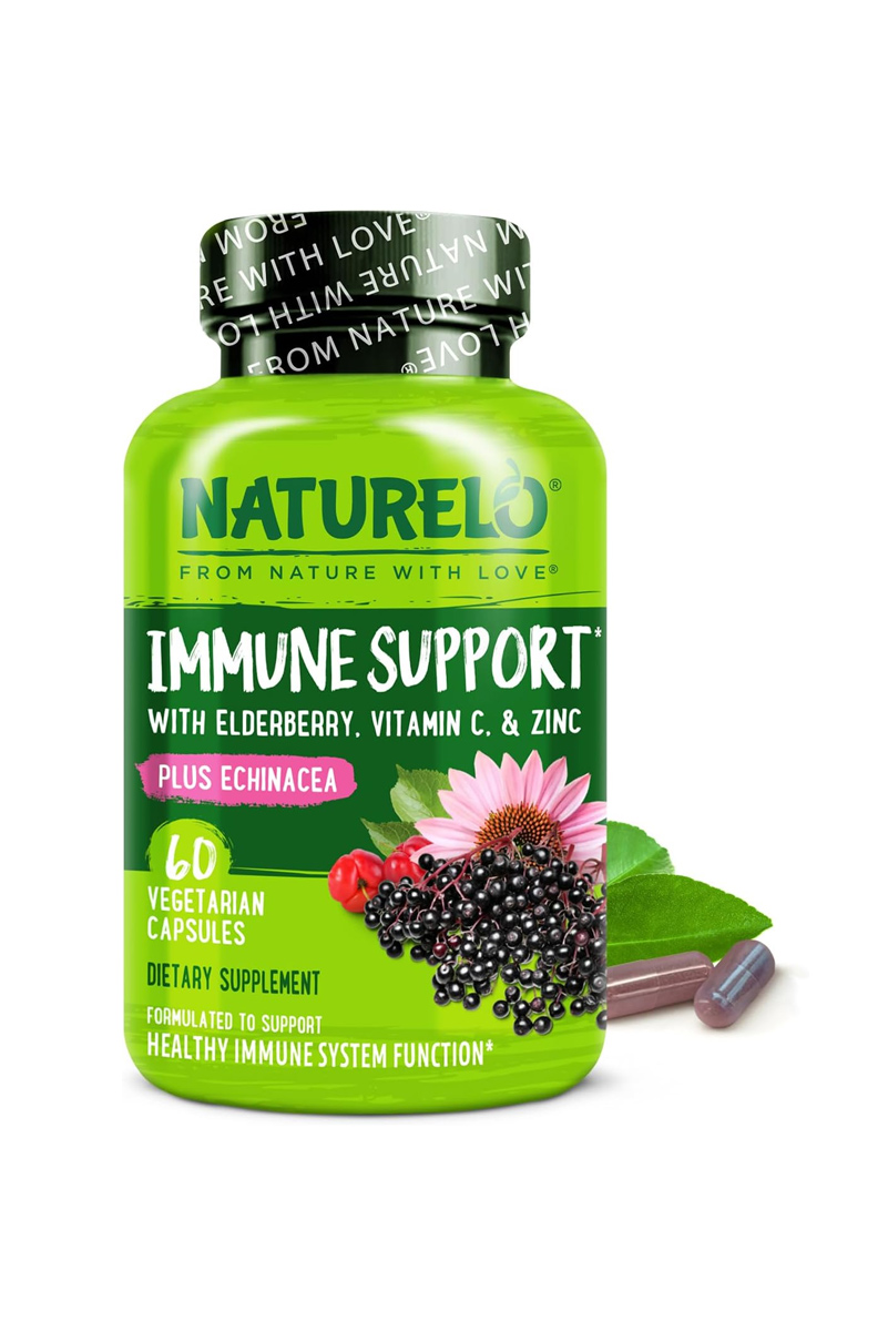 کپسول گیاهی تقویت کننده سیستم ایمنی حاوی ویتامین C و زینک NATURELO - بسته 60 عددی