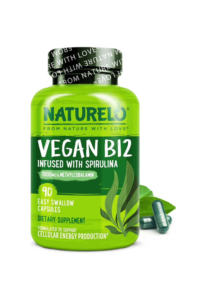 کپسول گیاهی ویتامین B12 برند NATURELO - بسته 90 عددی