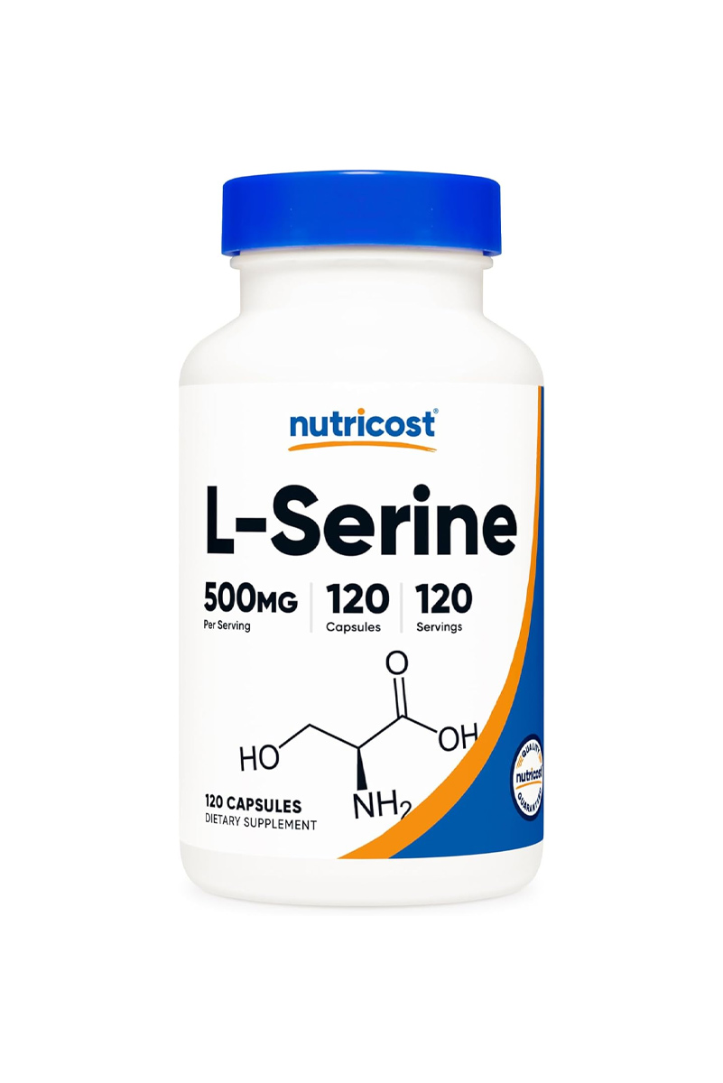 کپسول ال سرین (L-serine) 500 میلی گرم Nutricost -  بسته 120 عددی