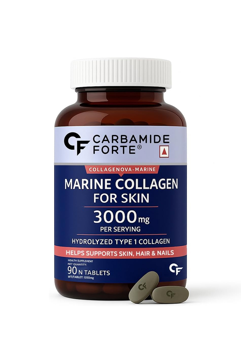 قرص کلاژن دریایی برای پوست Carbamide Forte - بسته 90 عددی