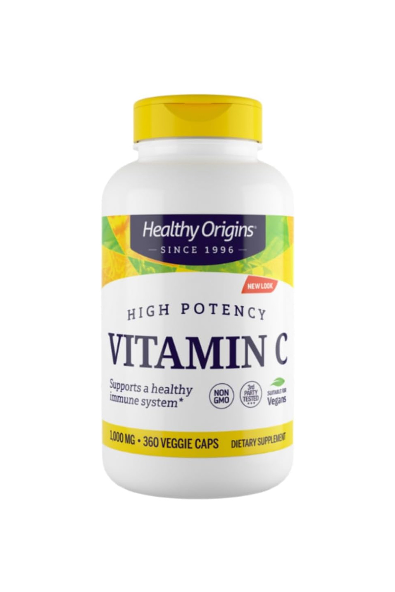 کپسول ویتامین C مقدار ۱۰۰۰ میلی‌گرم Healthy Origins - بسته 360 عددی