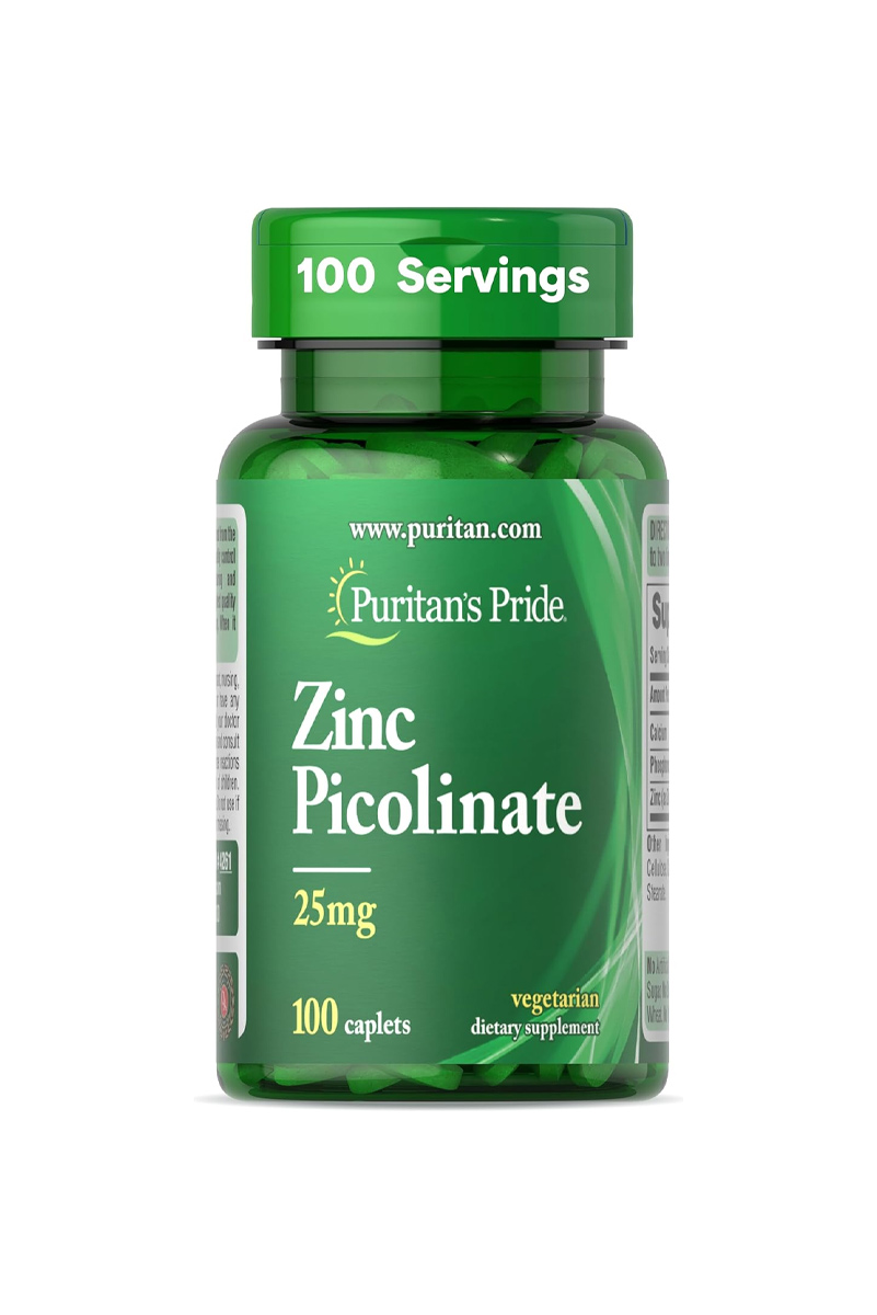 کپسول‌ زینک پیکولینات ۲۵ میلی‌گرم Puritan's Pride - بسته 100 عددی