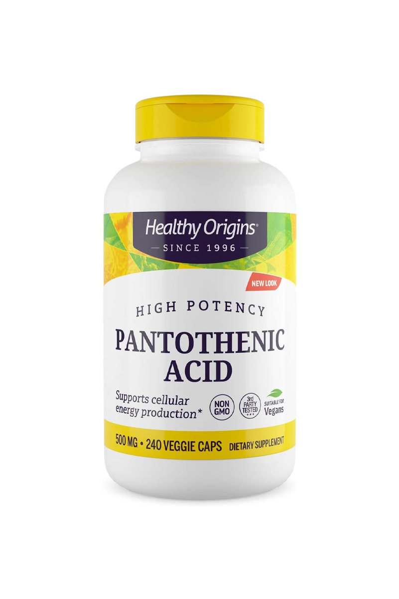 کپسول پانتوتنیک اسید (ویتامین B5) ۵۰۰ میلی‌گرم  Healthy Origins – بسته 240 عددی