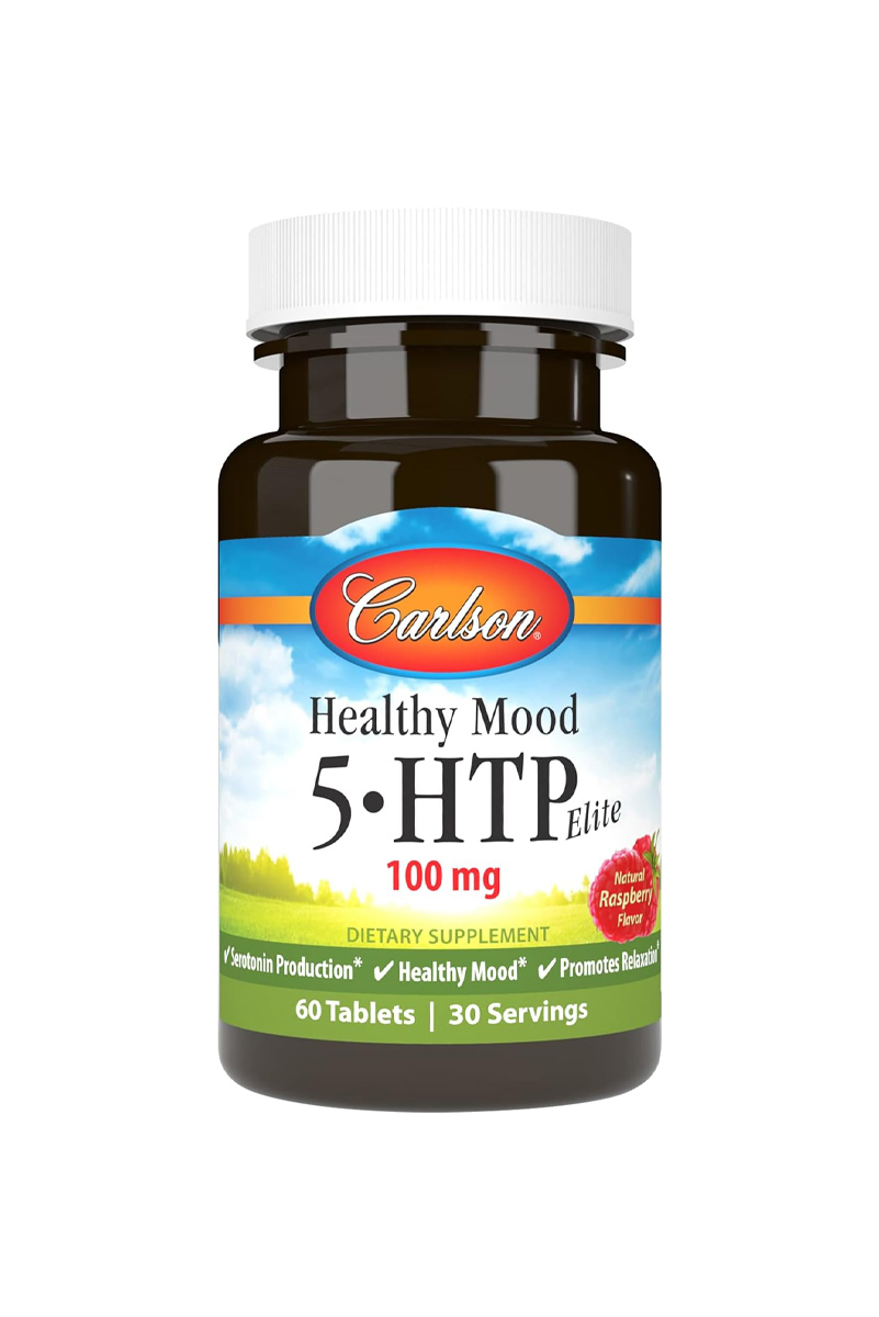 قرص جویدنی بهبود خلق‌ و خو 5-HTP برند Carlson – بسته ۶0 عددی