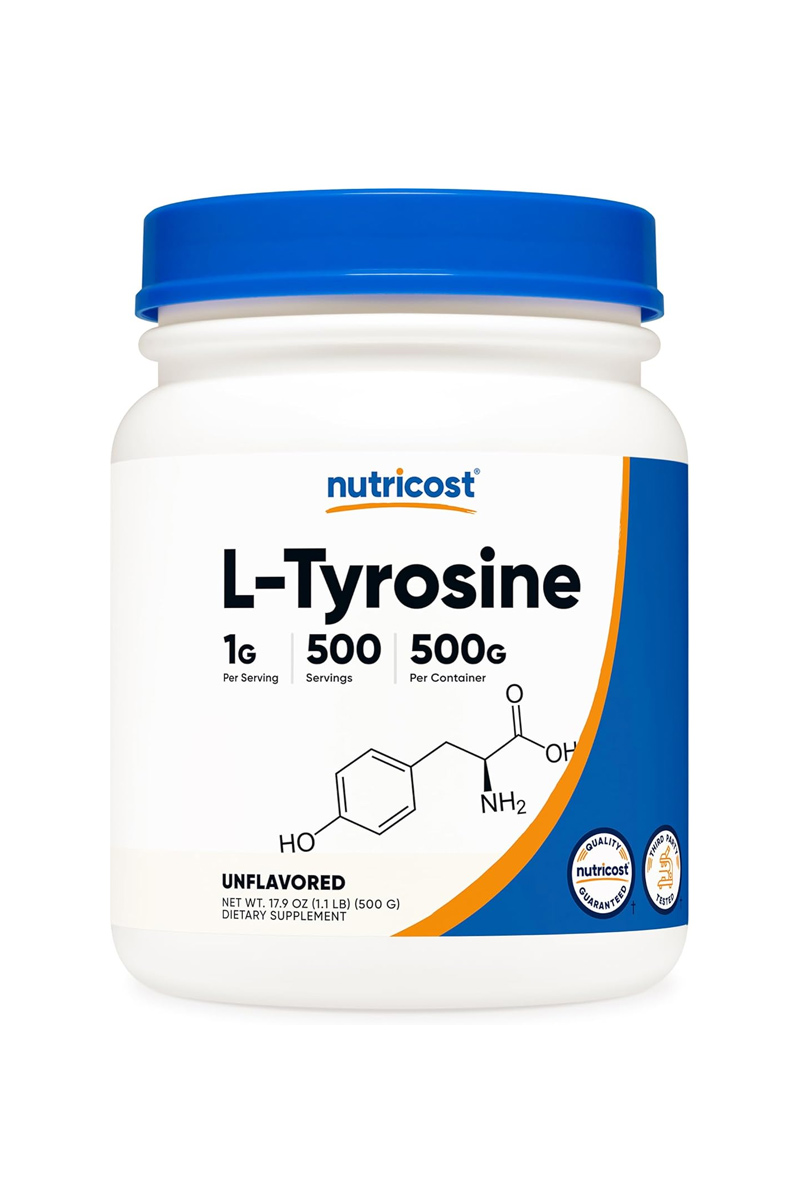 پودر ال تیروزین 500 میلی گرم Nutricost - حجم 500 میلی گرم