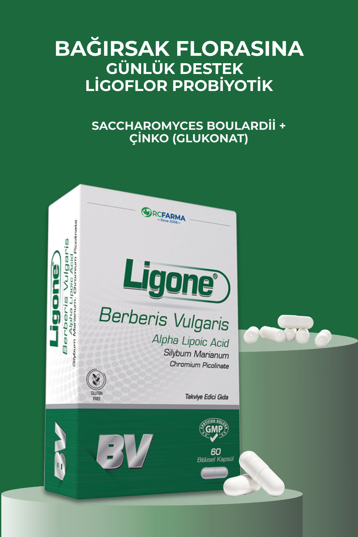 کپسول بربرین ۱۰۰۰ میلی گرم Ligone - بسته ۶۰ عددی