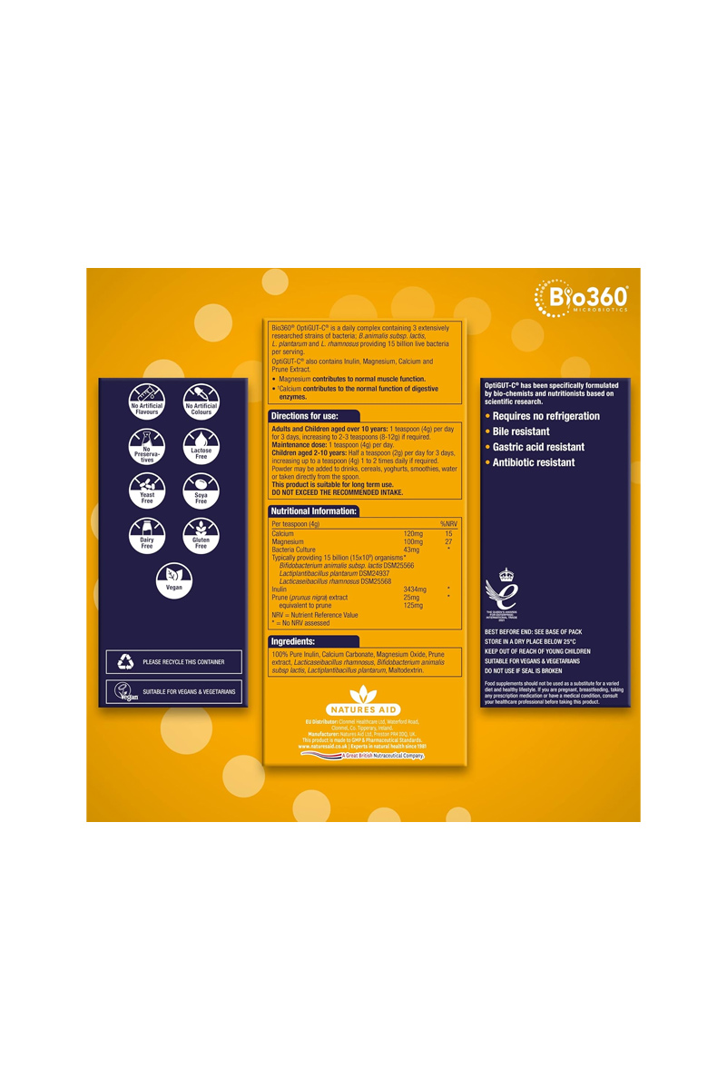 پودر Bio360 Microbiotic برند Natures Aid - حجم ۱۲۰ گرم