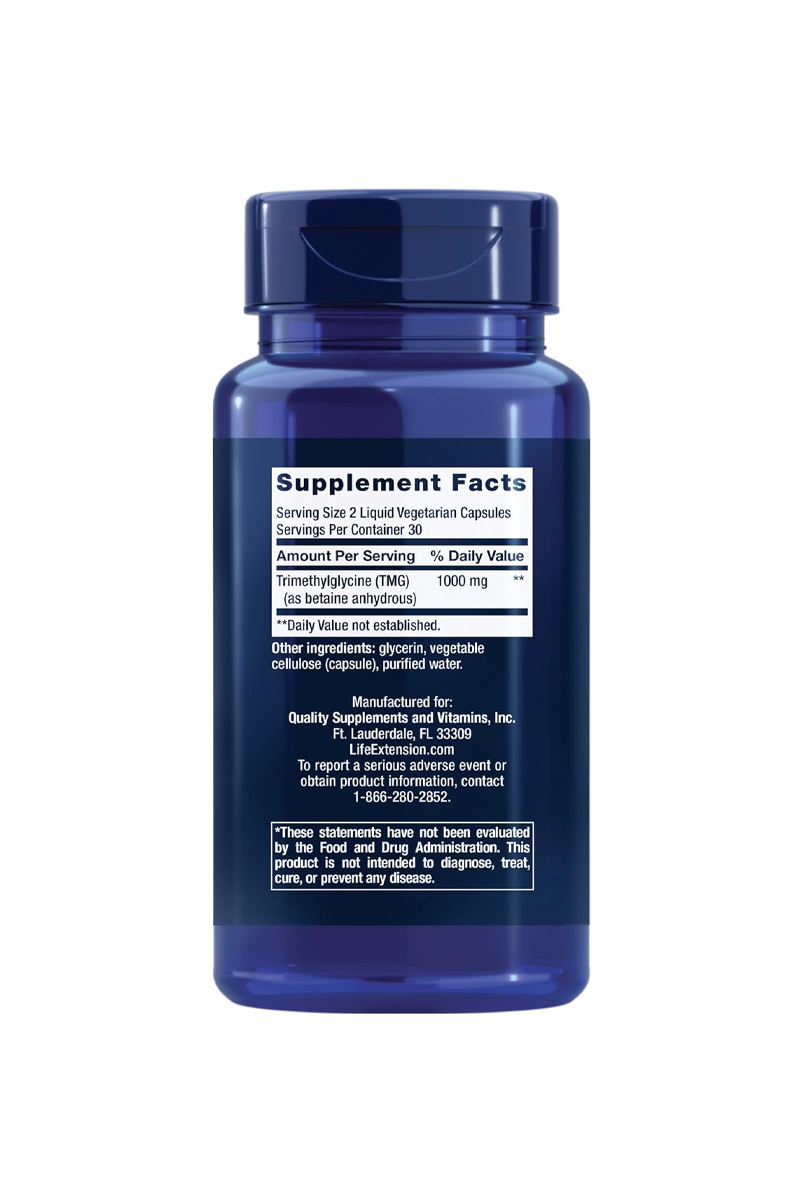 کپسول Tmg مقدار 500 میلی‌گرم Life Extension – بسته 60 عددی