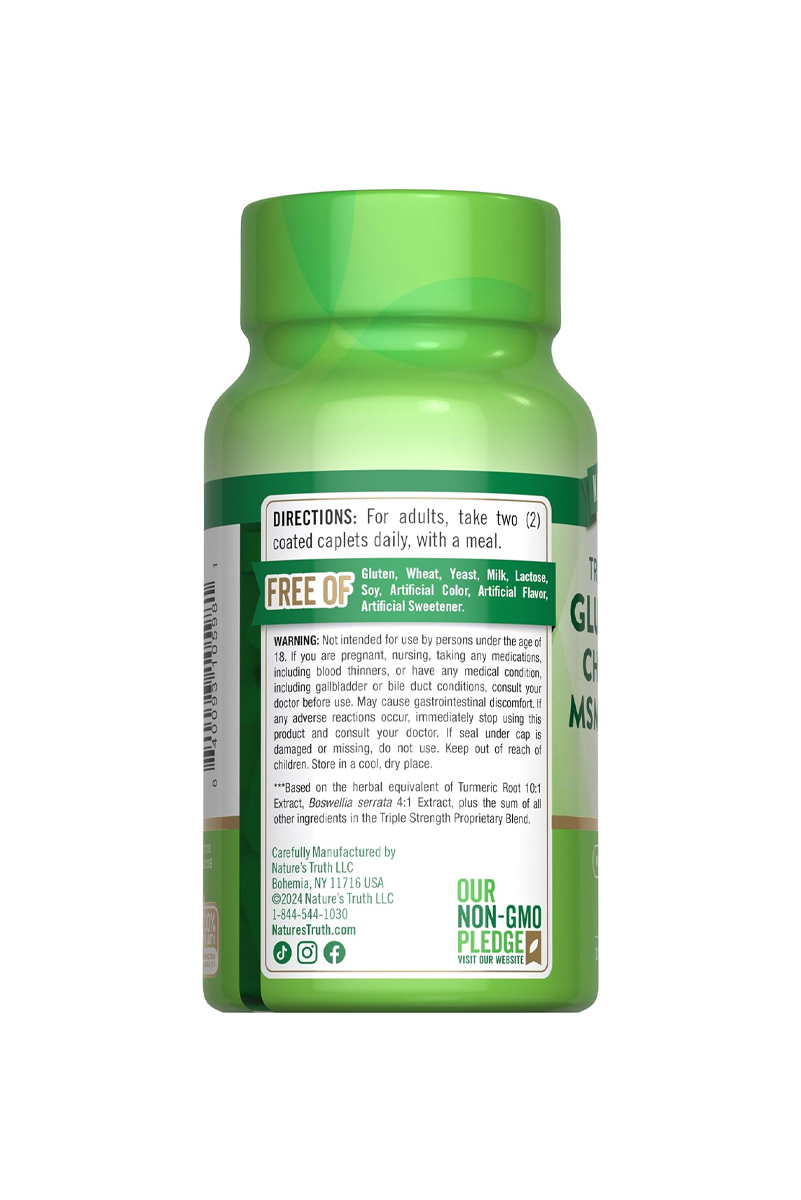 قرص گلوکوزامین ، کندرویتین و MSM برند Nature's Truth - بسته ۶۰ عددی