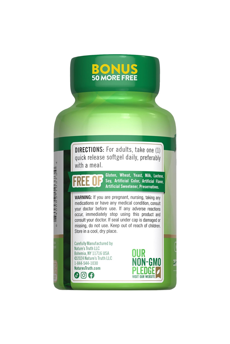 قرص ویتامین D3 مقدار 2000 IU برند Nature's Truth - بسته 30۰ عددی
