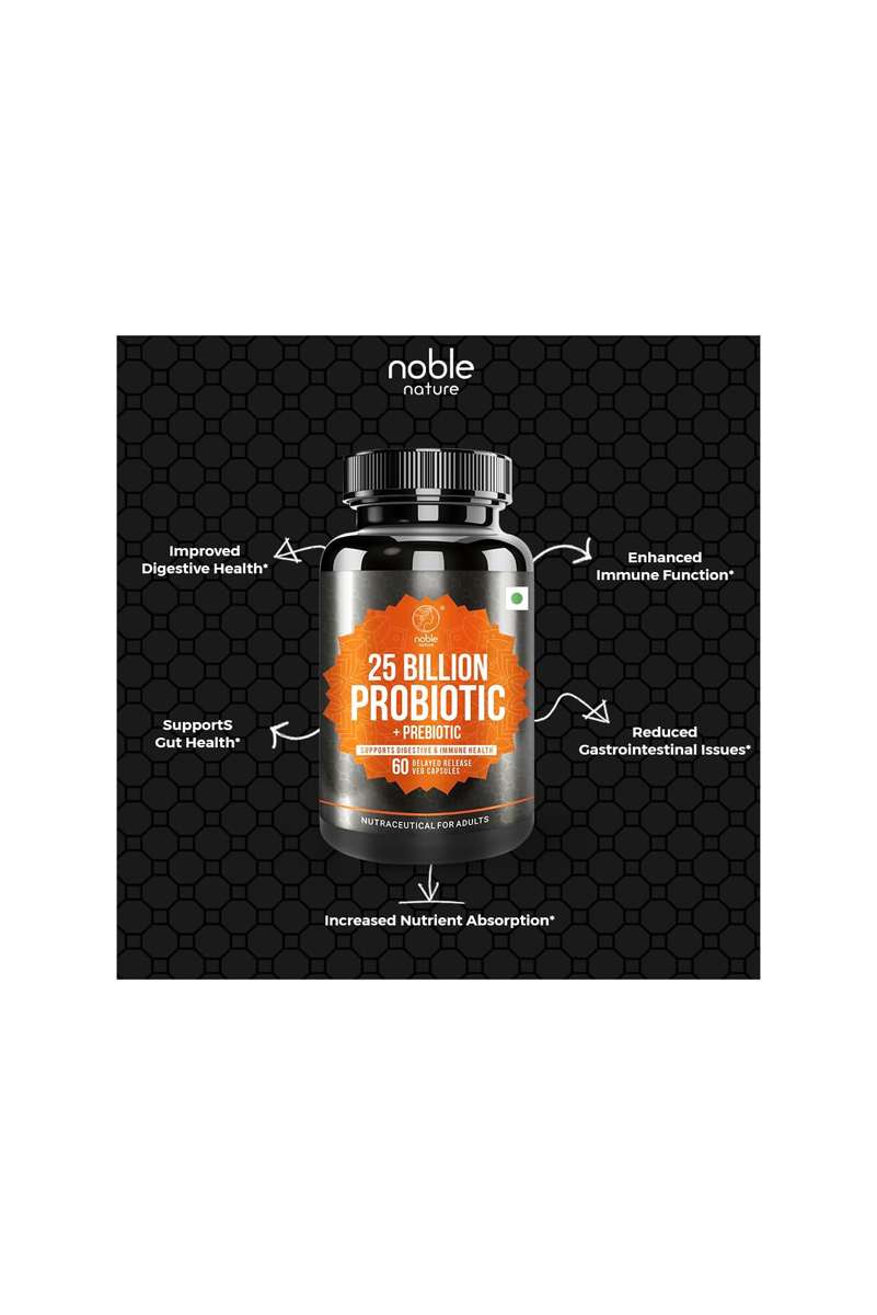 کپسول گیاهی پروبیوتیک و پری‌بیوتیک Noble Nature - بسته 60 عددی