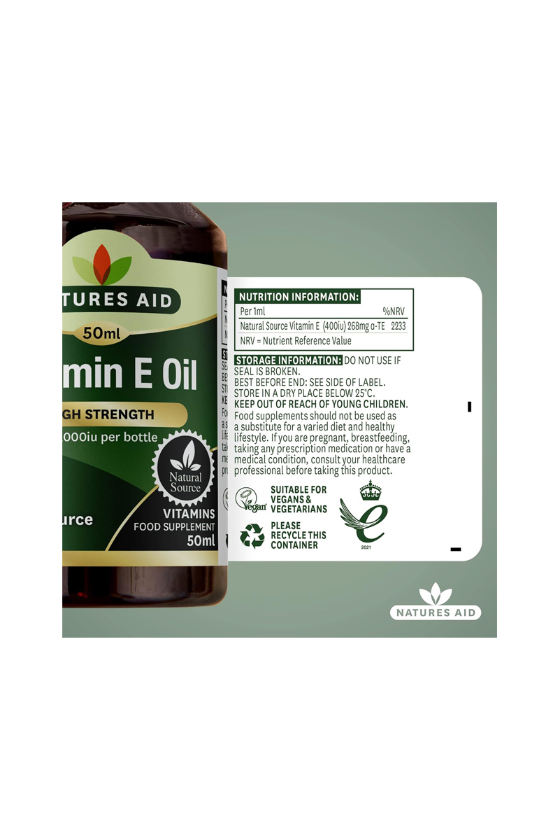 روغن ویتامین E برند Natures Aid - حجم ۵۰ میلی لیتر