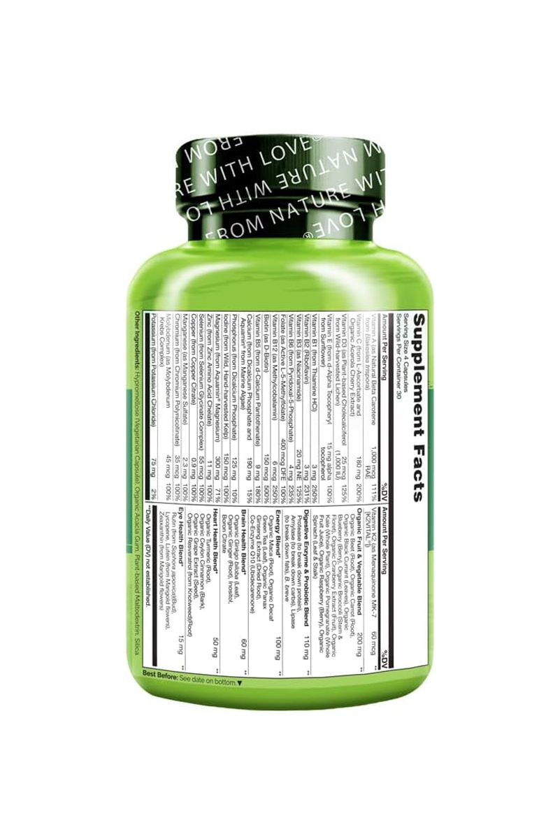 کپسول مولتی‌ ویتامین وگان اقایان NATURELO - بسته 120 عددی