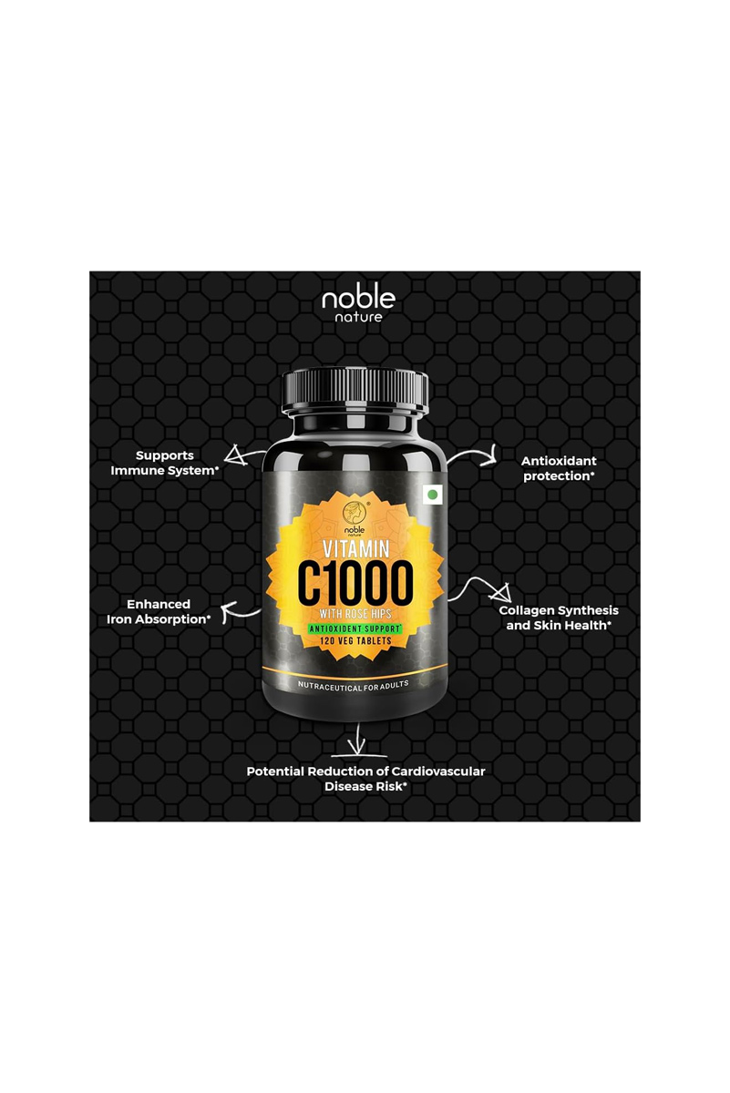 قرص ویتامین C برند Noble Nature - بسته ۱۲۰ عددی