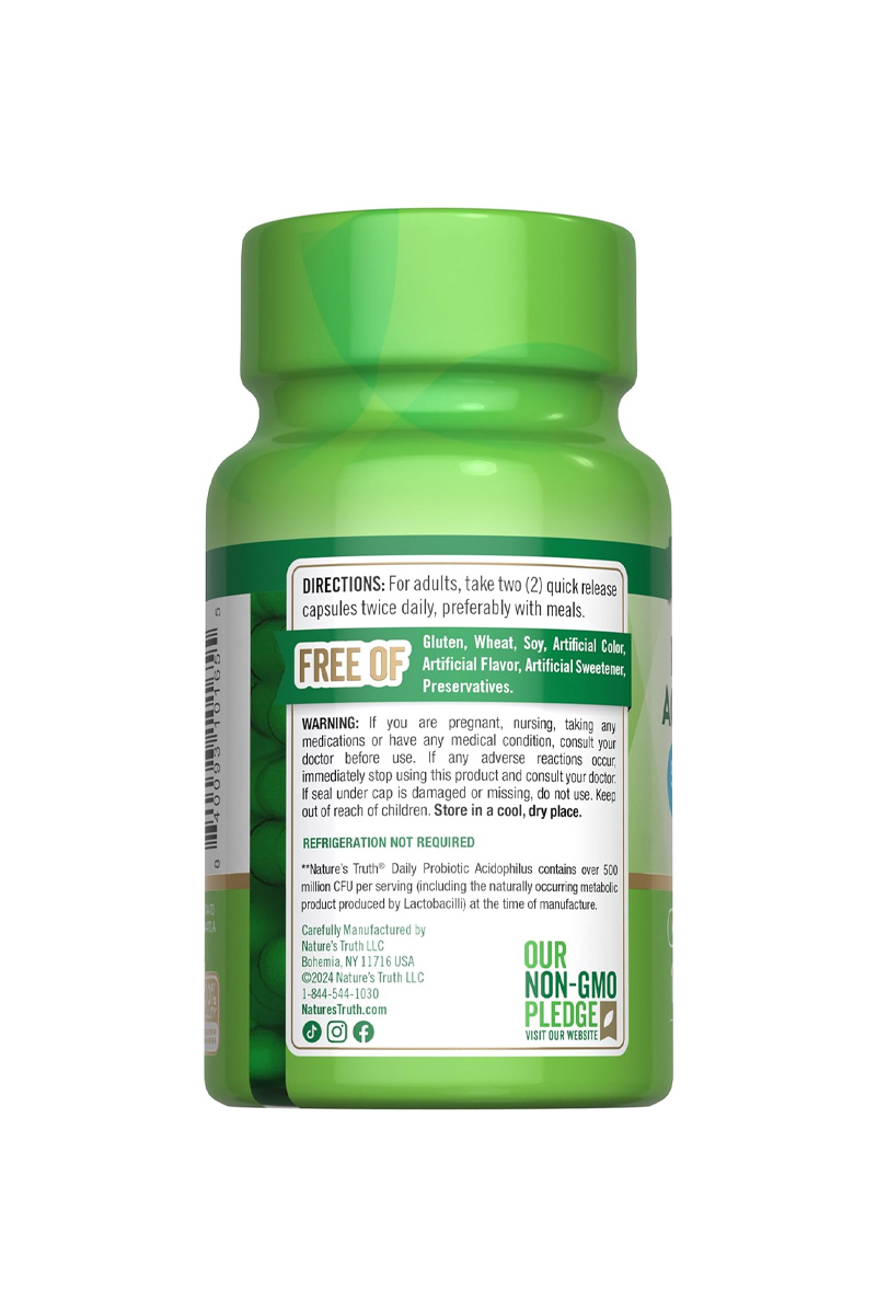 کپسول پروبیوتیک اسیدوفیلوس Nature's Truth - بسته 100 عددی