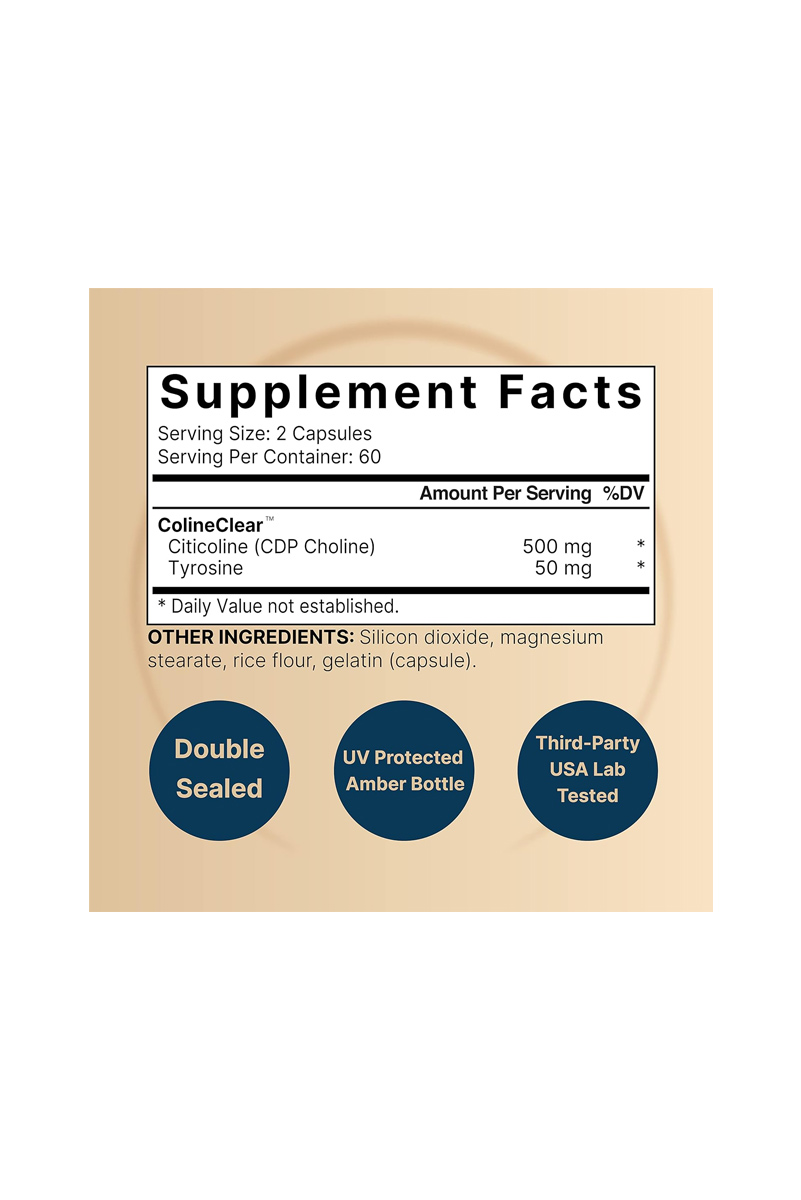 کپسول سیتیکولین (Citicoline) ۵۰۰ میلی‌گرم NatureBell - بسته 120 عددی