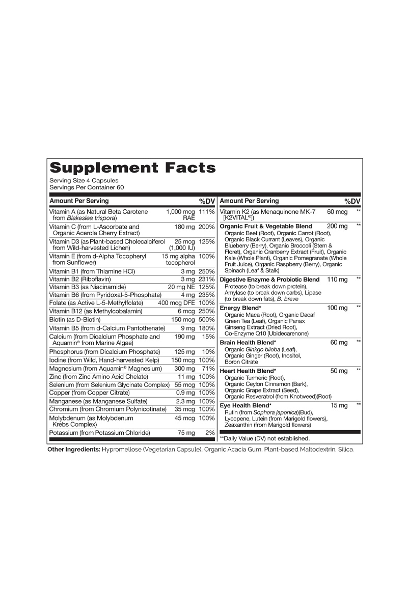 کپسول مولتی‌ ویتامین وگان اقایان NATURELO - بسته 240 عددی