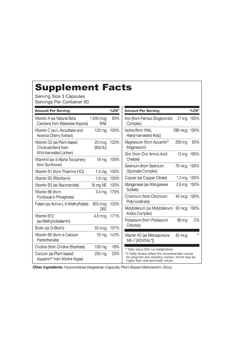 کپسول مولتی‌ ویتامین بارداری NATURELO - بسته 180 عددی