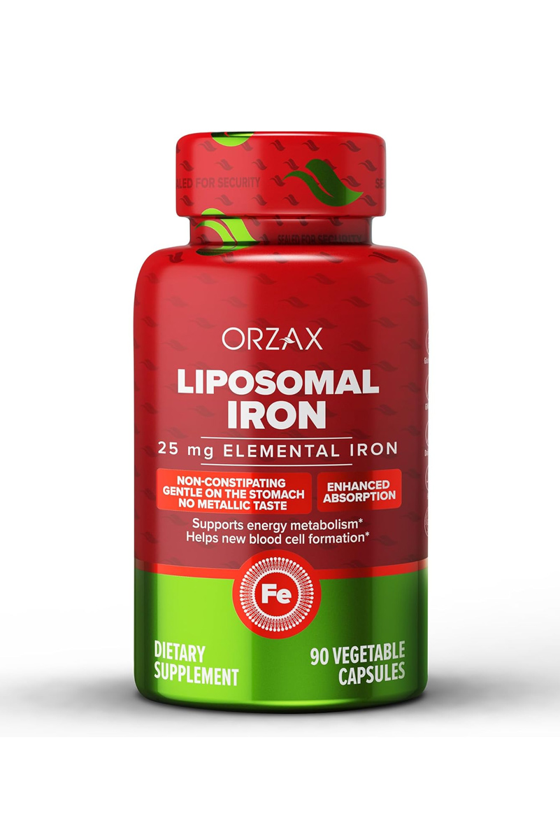 کپسول آهن لیپوزوم مقدار ۲۵ میلی گرم ORZAX - بسته ۹۰ عددی