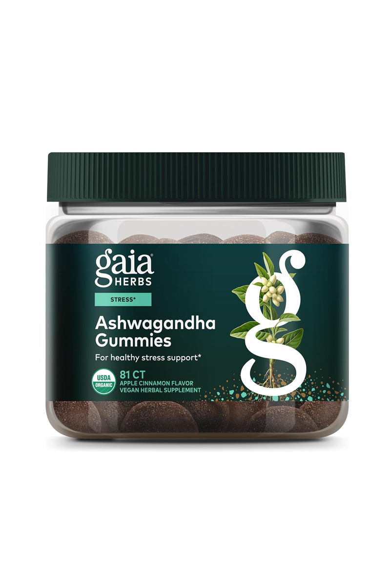 پاستیل‌های ضد استرس ارگانیک آشواگاندا Gaia Herbs - بسته ۸۱ عددی