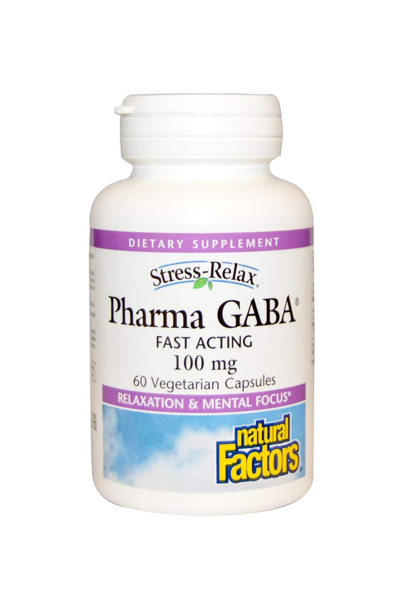 کپسول گیاهی ضد استرس و تمرکز ذهنی Pharma GABA برند Natural Factors - بسته ۶۰ عددی